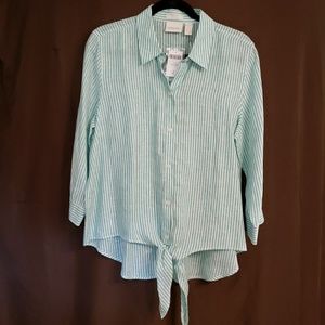Chico's tie linen blouse